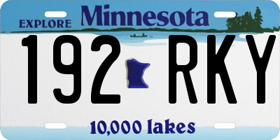 MN license plate 192RKY