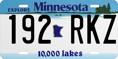 MN license plate 192RKZ