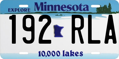 MN license plate 192RLA