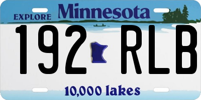 MN license plate 192RLB