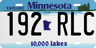 MN license plate 192RLC