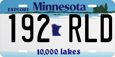 MN license plate 192RLD