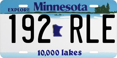 MN license plate 192RLE