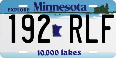 MN license plate 192RLF