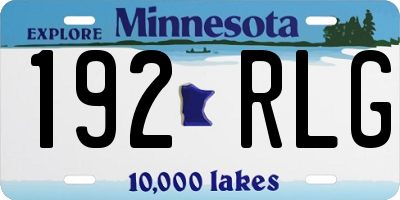 MN license plate 192RLG
