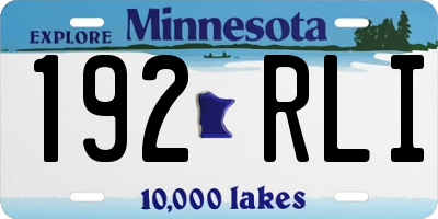 MN license plate 192RLI