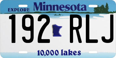 MN license plate 192RLJ