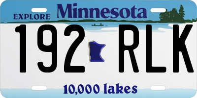 MN license plate 192RLK