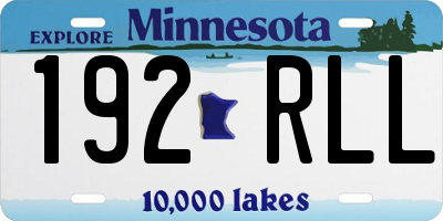 MN license plate 192RLL