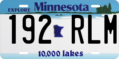 MN license plate 192RLM