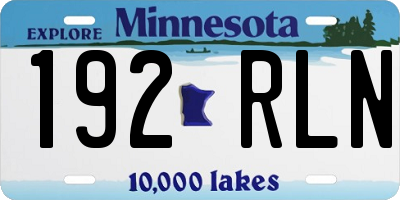MN license plate 192RLN