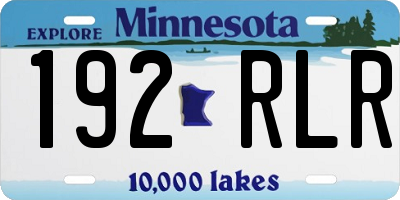 MN license plate 192RLR