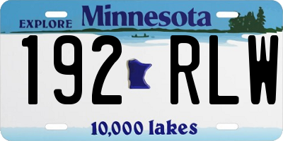 MN license plate 192RLW