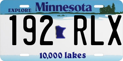 MN license plate 192RLX