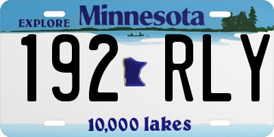 MN license plate 192RLY