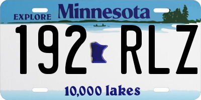 MN license plate 192RLZ