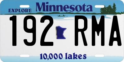 MN license plate 192RMA
