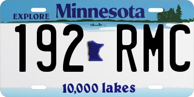 MN license plate 192RMC