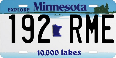 MN license plate 192RME