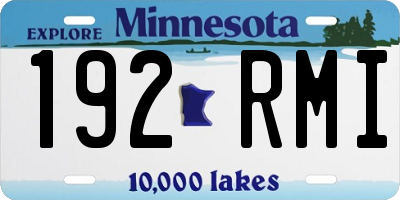 MN license plate 192RMI