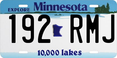 MN license plate 192RMJ