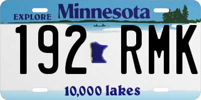 MN license plate 192RMK