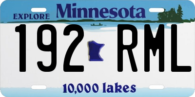MN license plate 192RML