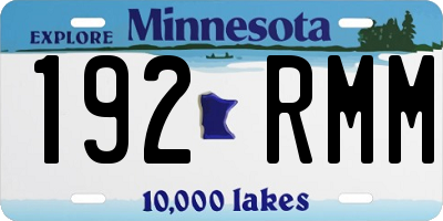 MN license plate 192RMM