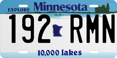 MN license plate 192RMN