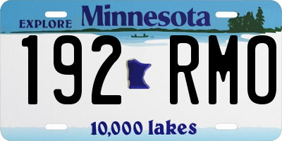 MN license plate 192RMO