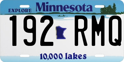 MN license plate 192RMQ