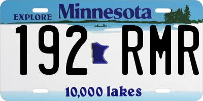 MN license plate 192RMR