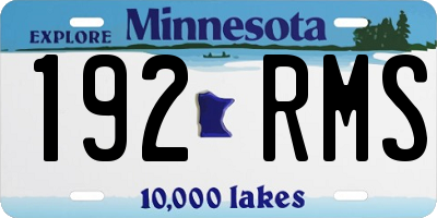 MN license plate 192RMS