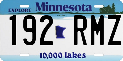 MN license plate 192RMZ