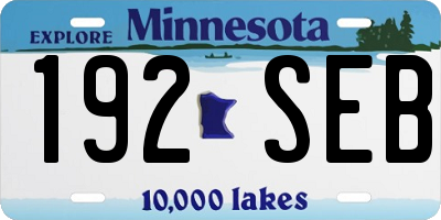 MN license plate 192SEB