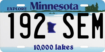 MN license plate 192SEM