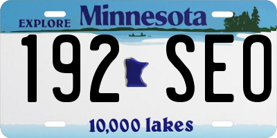 MN license plate 192SEO