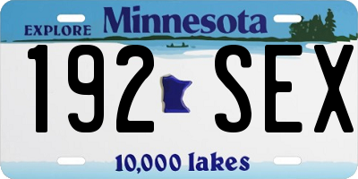 MN license plate 192SEX