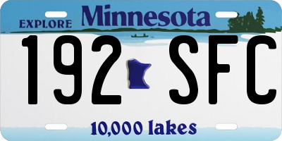 MN license plate 192SFC