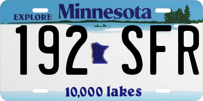 MN license plate 192SFR