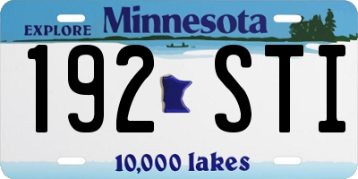 MN license plate 192STI