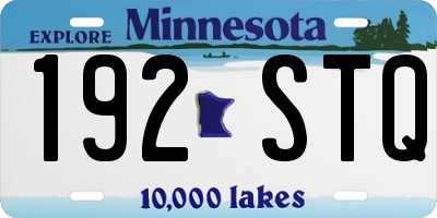MN license plate 192STQ