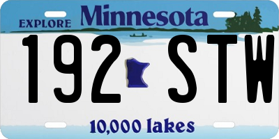 MN license plate 192STW