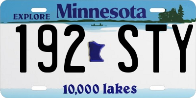 MN license plate 192STY
