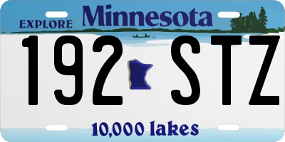 MN license plate 192STZ