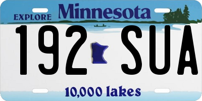 MN license plate 192SUA