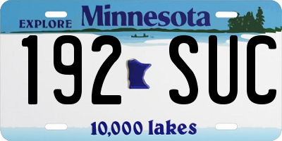 MN license plate 192SUC