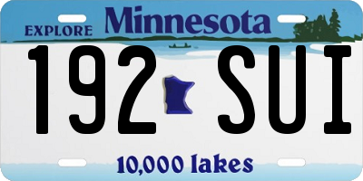 MN license plate 192SUI