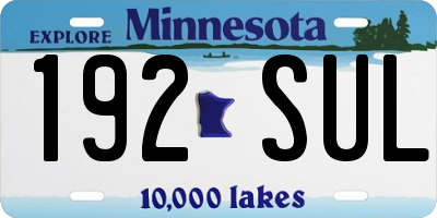 MN license plate 192SUL