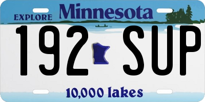 MN license plate 192SUP